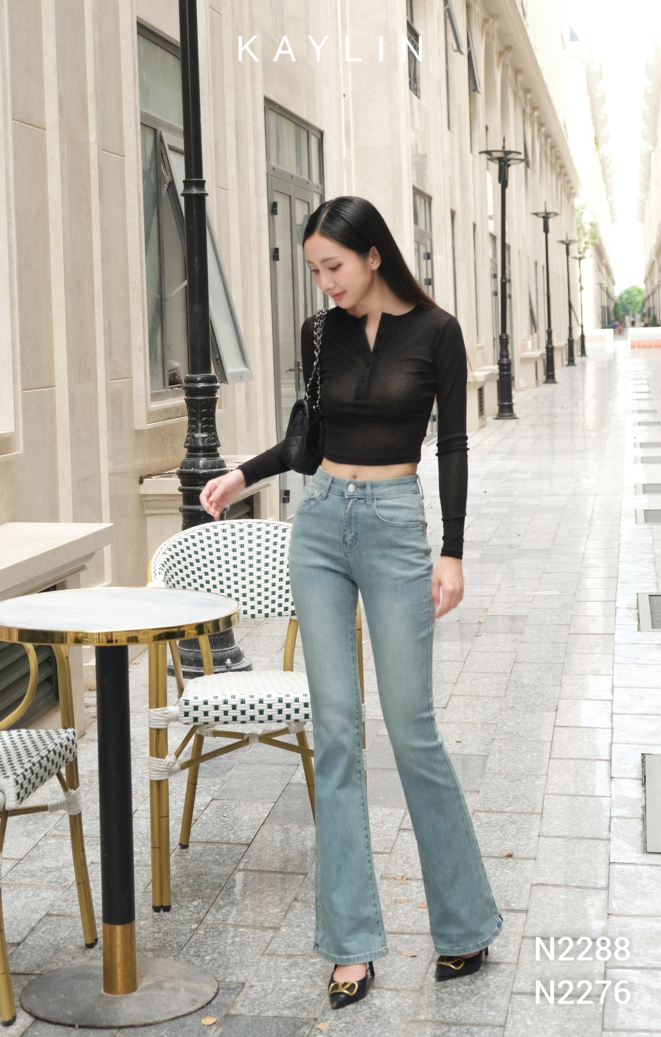 Quần Jean Loe KAYLIN Phối Nơ