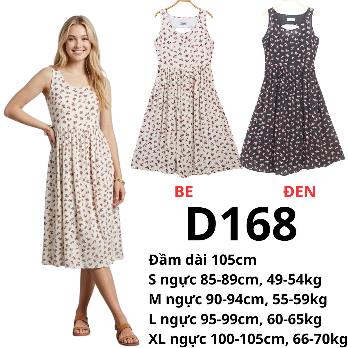 D168 - Đầm hoa nhí