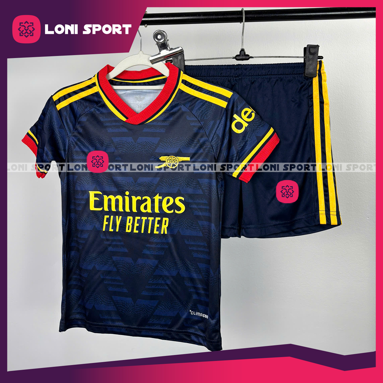 Bộ Kid Arsenal sân khách xanh 26/27