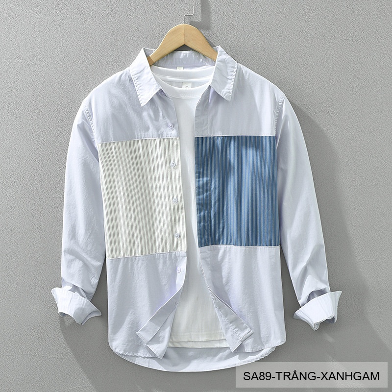 SA89 - Áo sơ mi nam dài tay kẻ sọc kiểu Nhật, chất cotton mềm mại, form rộng rãi thời trang_thumbnail_7
