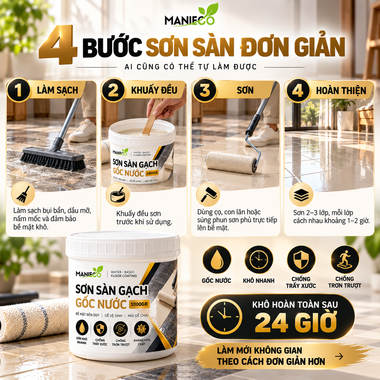Sơn Gạch, Sàn Đa Năng, Sơn Trên Các Bề Mặt Sàn Gỗ, Gạch, Đá, Xi Măng, Sơn Gốc Nước An Toàn, Mùi Dễ Chịu. Dung Tích 1KG = 5-6m2_thumbnail_13