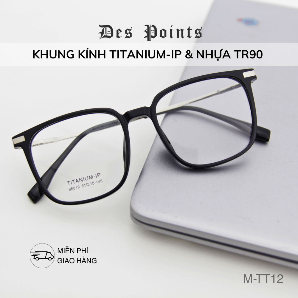 Gọng Kính Unisex Despoints Titanium cao cấp, gọng Titan thay được mọi loại tròng TT14
