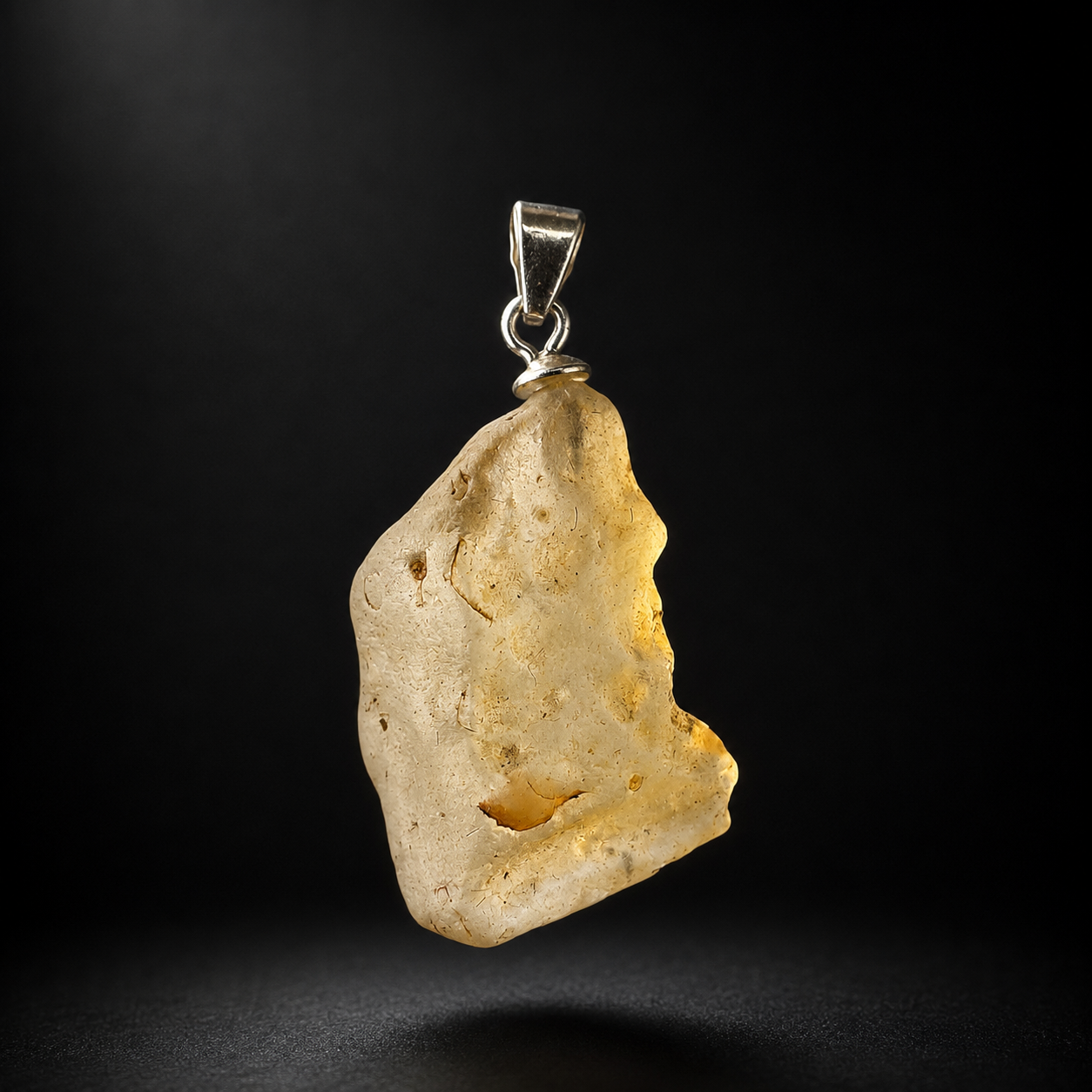 Mặt Dây Chuyền Libyan Desert Glass Dáng Thô Khấu S.925_thumbnail_6