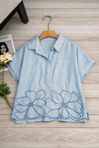Áo sơ mi polo thêu hoa tà trước_thumbnail_3