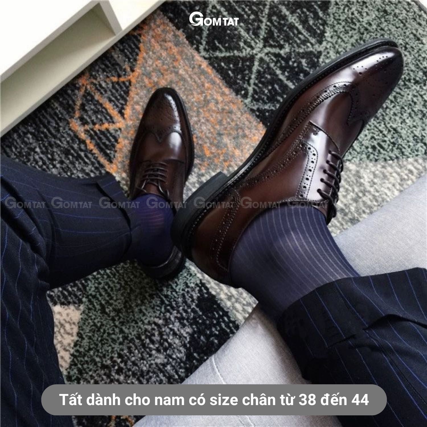Hộp 5 đôi vớ công sở nam GOMTAT chất nylon cao cấp, họa tiết sọc gân xuyên thấu GEN-A094_thumbnail_2