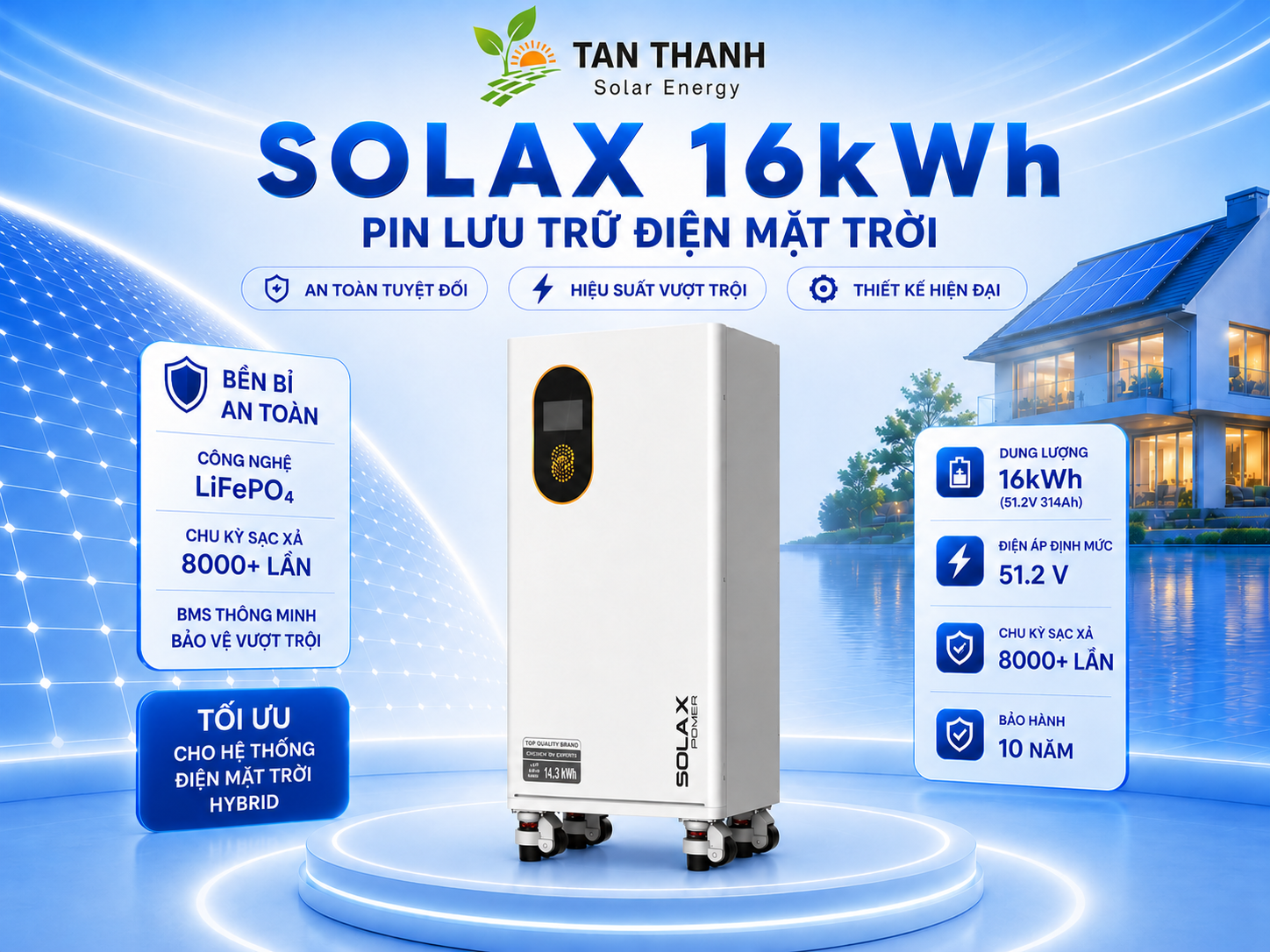 Pin Lưu Trữ Điện Solax 16kWh TSYS-LD160