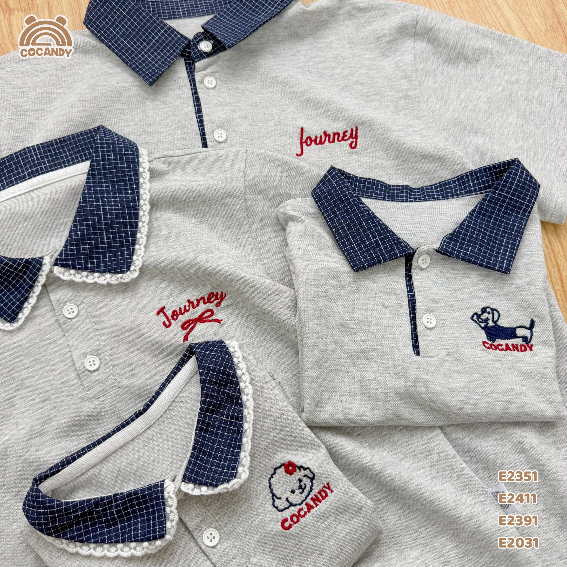 Áo cộc polo XÁM phối cổ caro NAM_thumbnail_2
