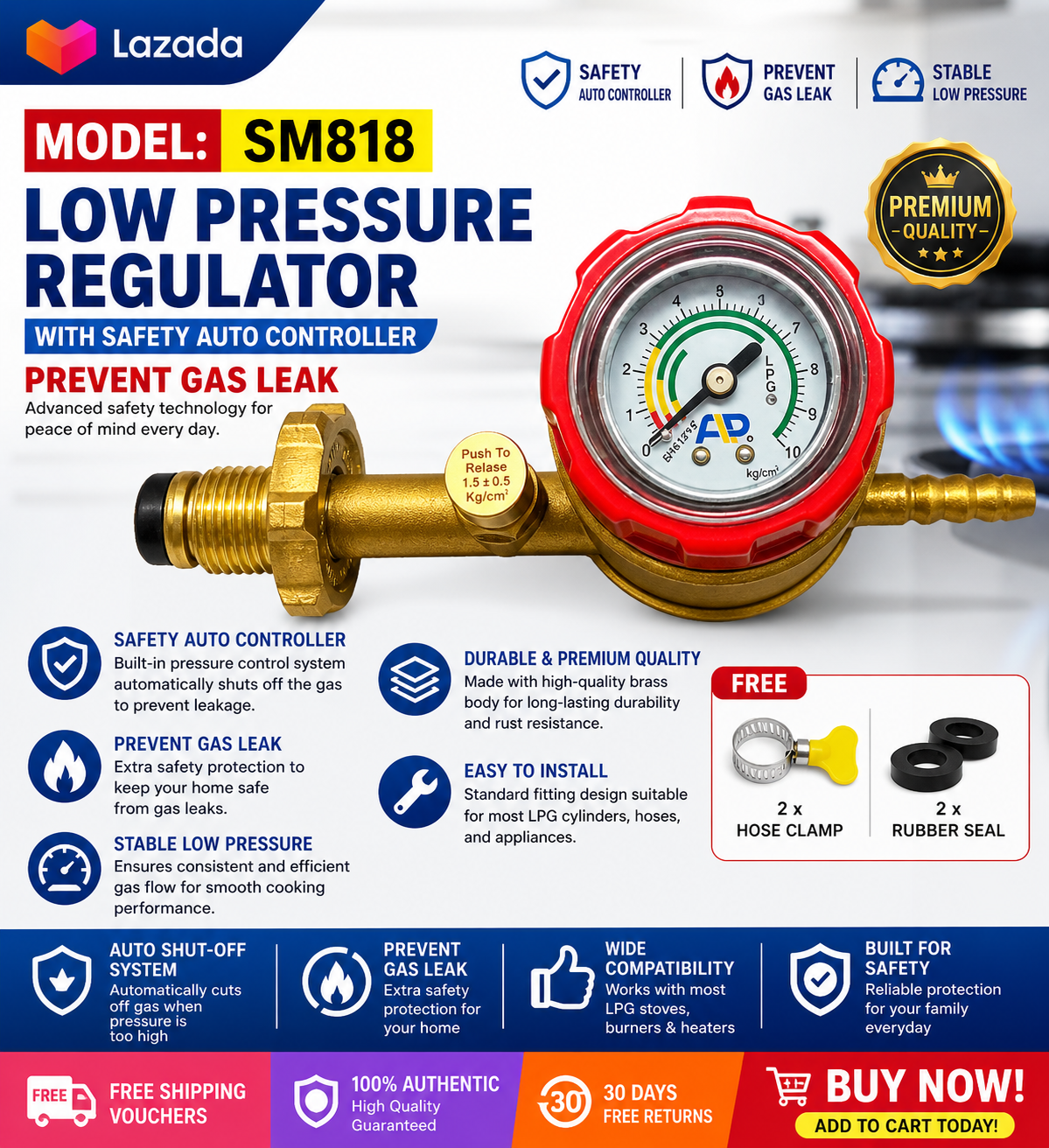 Low Pressure Regulator with Safety  Auto Controller