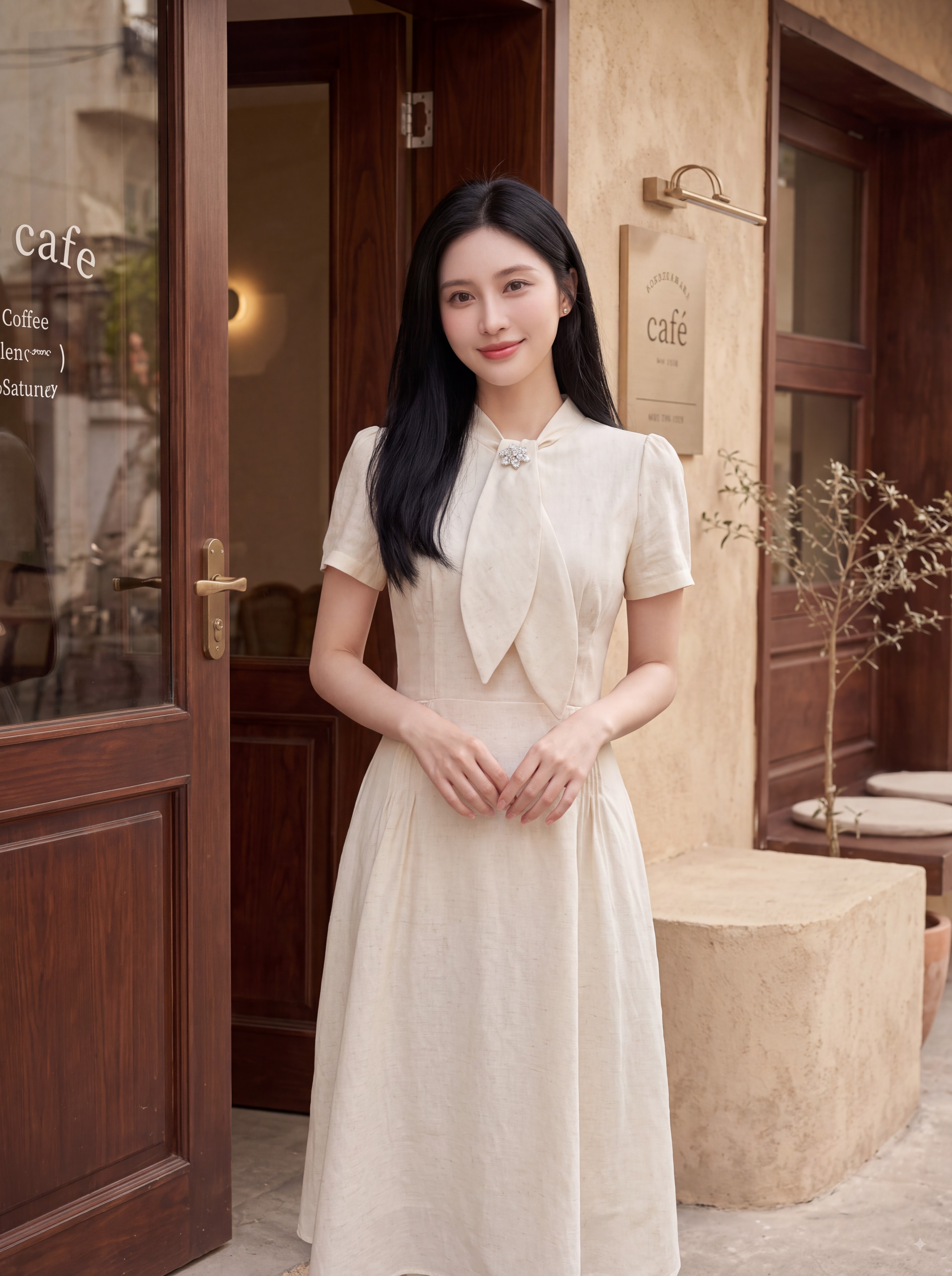 Váy đũi linen dài xòe cổ thắt nơ 606016_thumbnail_11