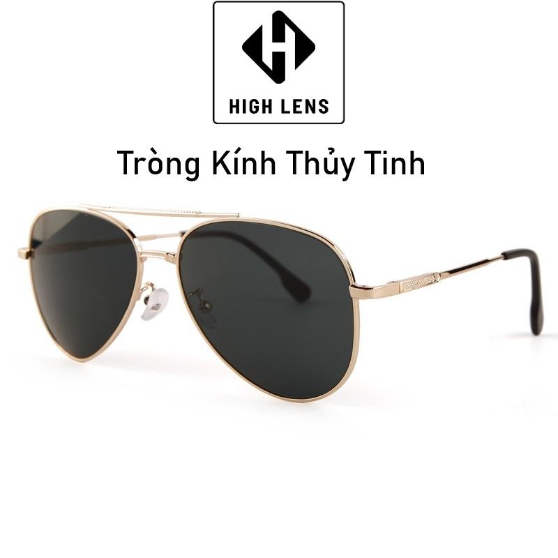 Kính Râm Tròng Thủy Tinh Cao Cấp, Kính Mắt Kính Thời Trang Đi Đường cho Nam Kiểu Dáng Phi Công Phù Hợp Nhiều Khuôn Mặt, Kính Mát Chống Chói Loái Khi Đi Nắng, Chất Liệu Gọng Hợp Kim Thép_thumbnail_1