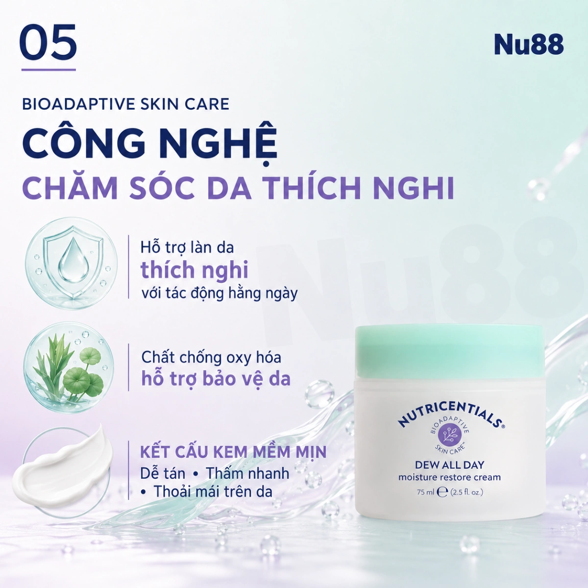 Kem Dưỡng Ẩm Ban Đêm Da Thường/ Da Khô Nutricentials Dew All Day Moisture Restore Cream_thumbnail_3