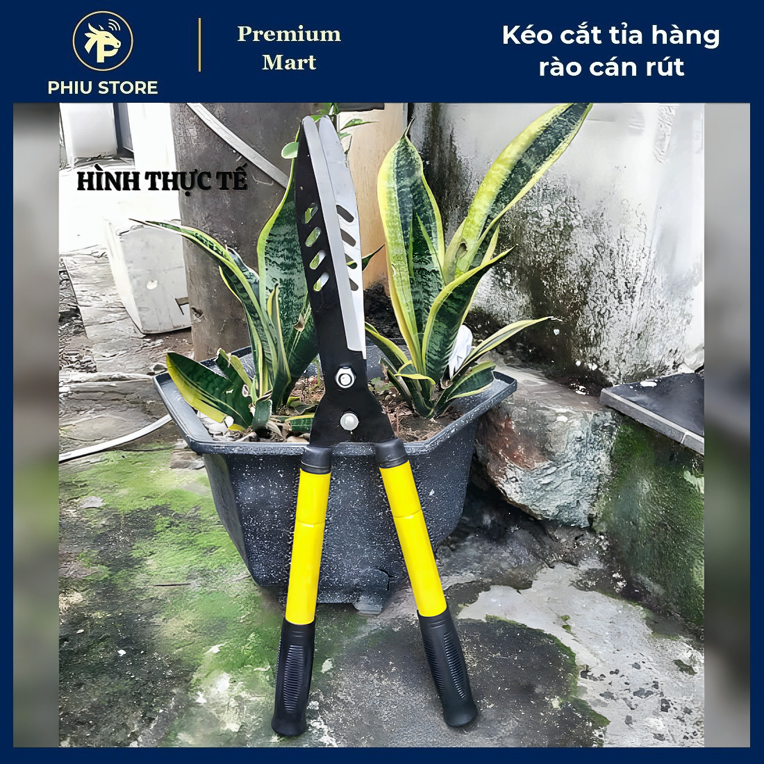 Kéo Cắt Hàng Rào - Kéo Cắt Tỉa Hàng Rào Cán Rút, Kéo Cắt Cành Hàng Rào - PHIU STORE