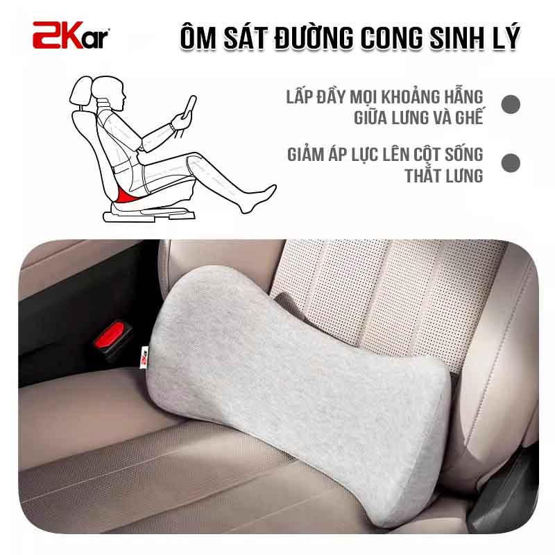 Bộ Gối Tựa Đầu Và Lưng Dưới Ô Tô 2Kar CloudFeel – Thiết Kế Công Thái Học, Êm Ái, Chống Đau Mỏi Cột Sống_thumbnail_14