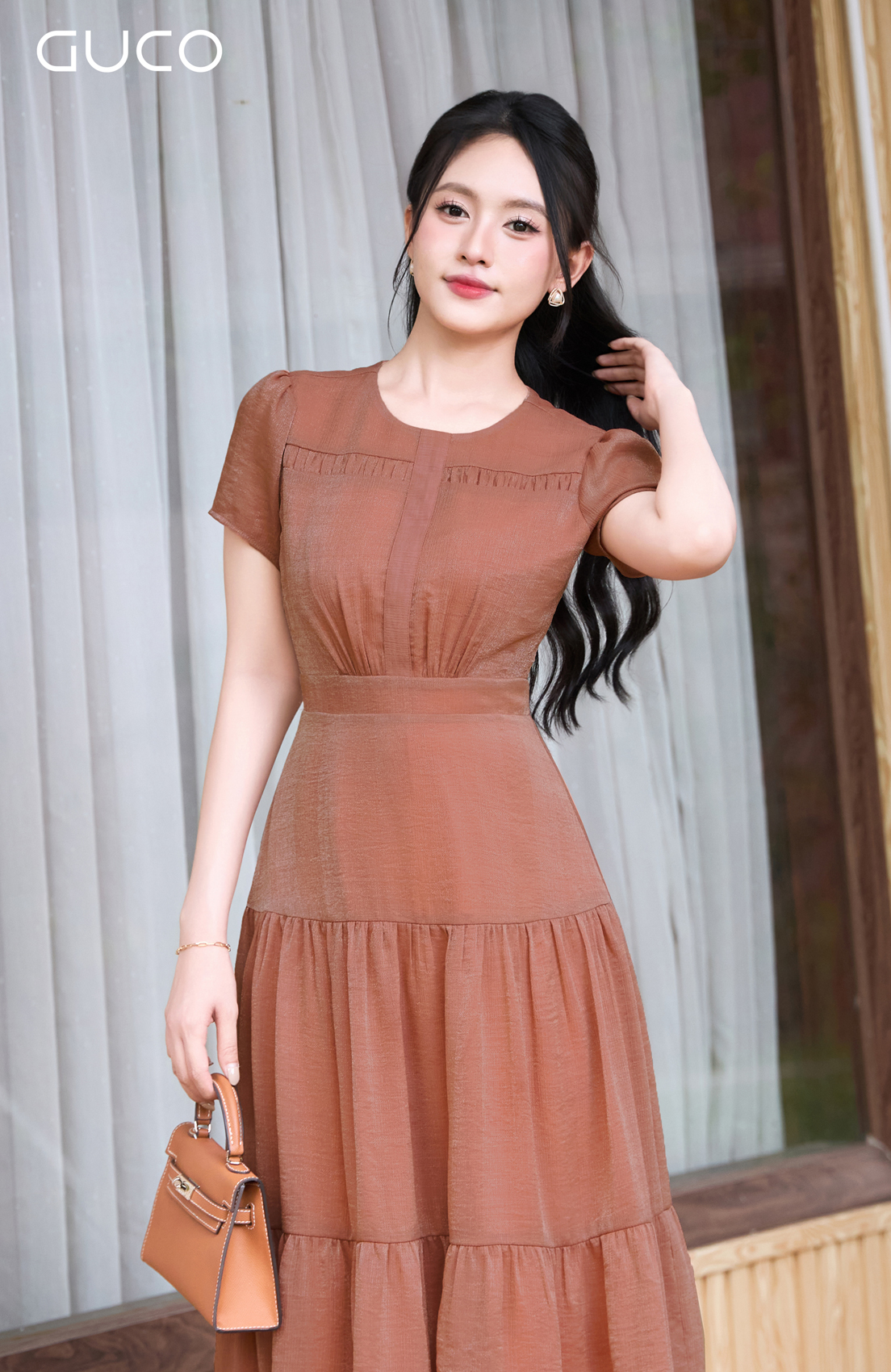 ĐẦM XÒE CỔ TRÒN BÈO NHÚNG - CAM_thumbnail_3