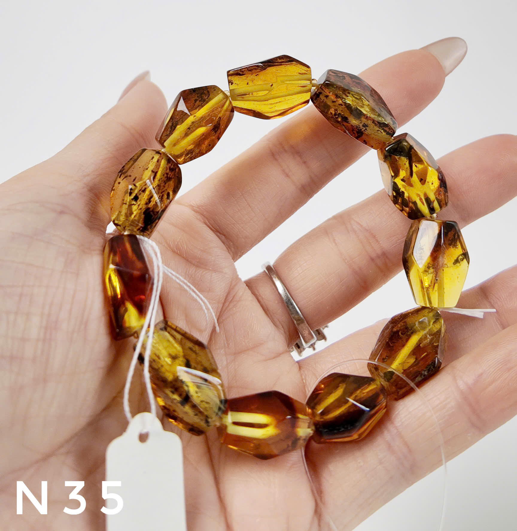 Lắc Tay Hổ Phách Rêu Đầm Lầy Cắt Giác – N35_thumbnail_3