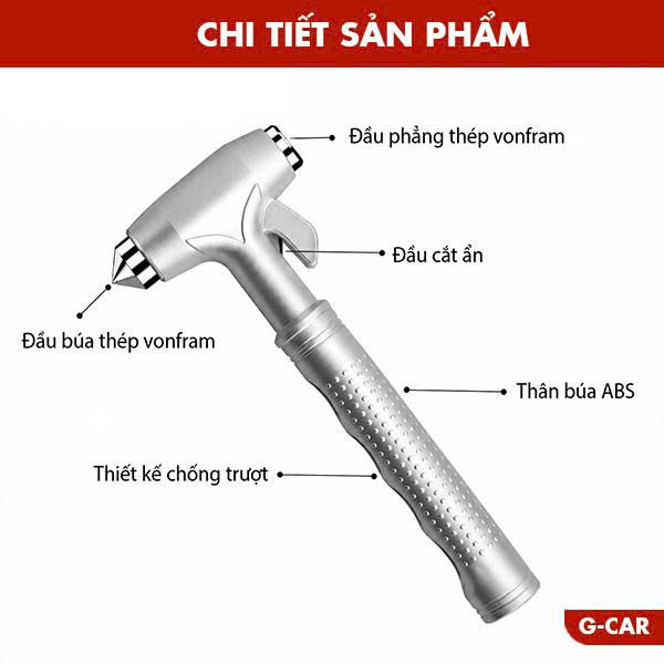 Búa Phá Kính Ô Tô Hợp Kim Vonfram – Búa Thoát Hiểm & Cắt Dây Đai_thumbnail_6