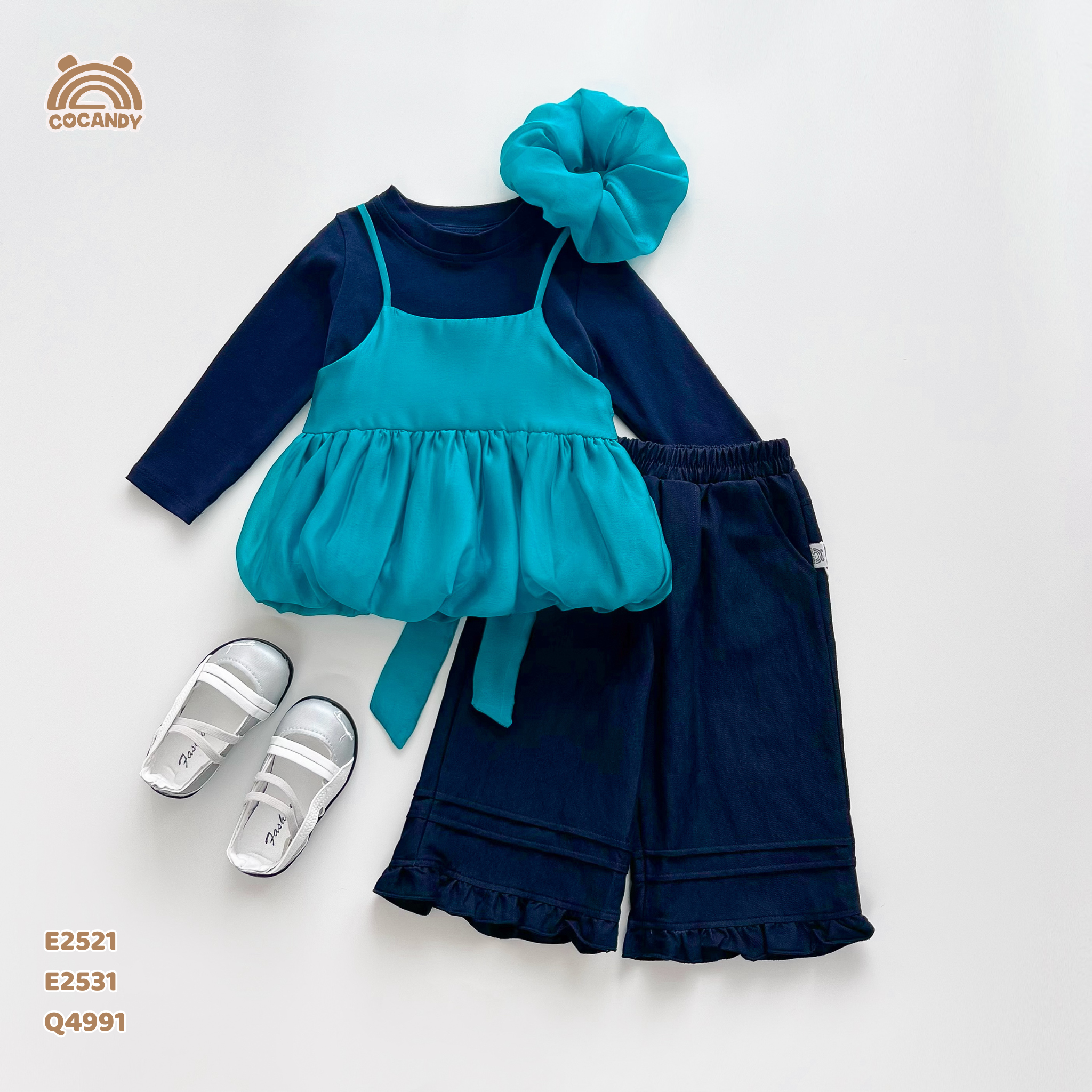 Set áo tơ 2 dây ĐỎ form bí kèm scrunchies