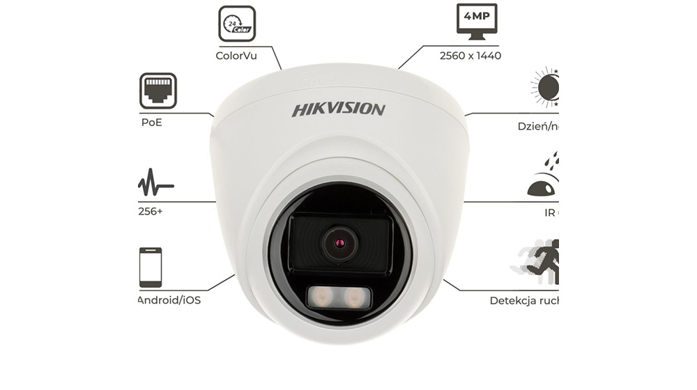 Camera IP Dome Colorvu 2MP HIKVISION DS-2CD1327G0-LUF