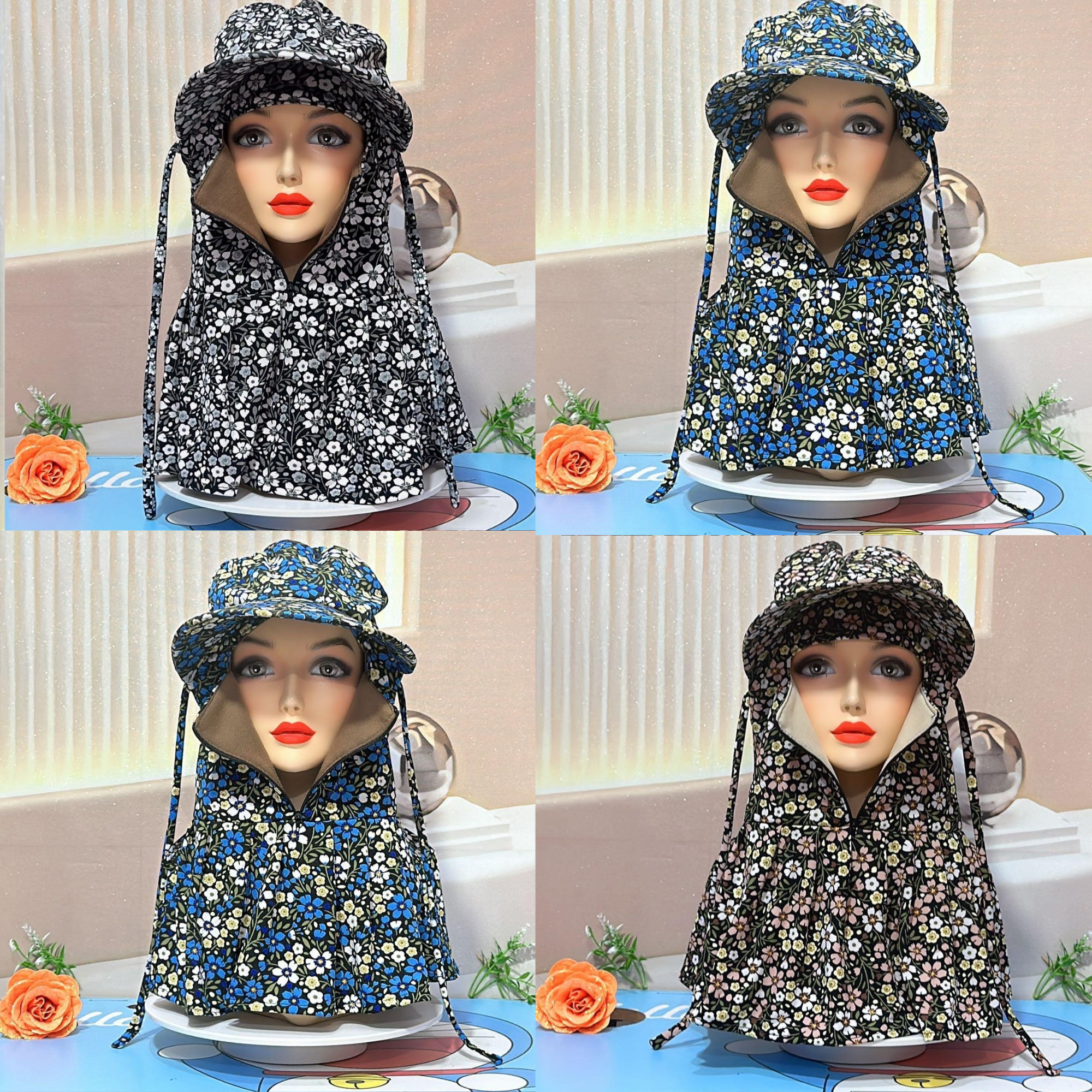 Nón che nắng vành rộng dây kéo giữa chống nắng bảo vệ da, siêu mát tiện lợi - Mũ khẩu trang khóa_thumbnail_8