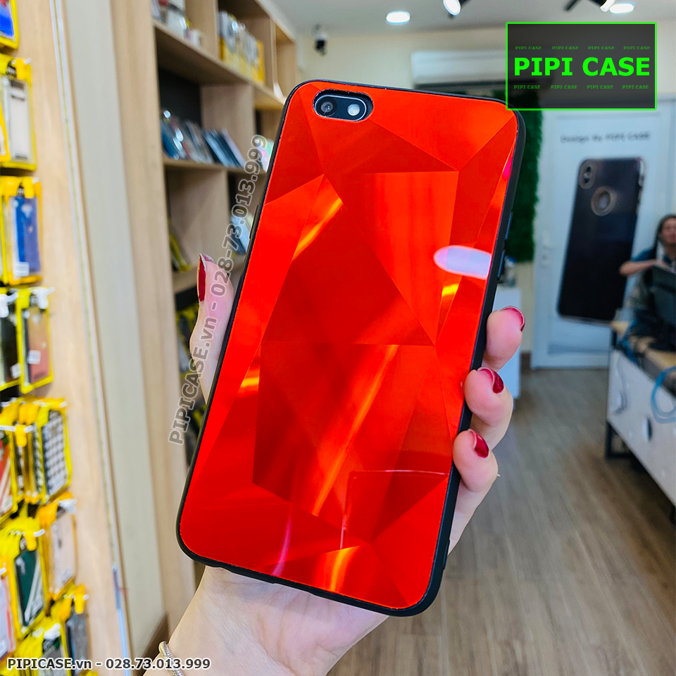 Ốp Lưng Oppo F3 - Kim Cương 6D - Đỏ