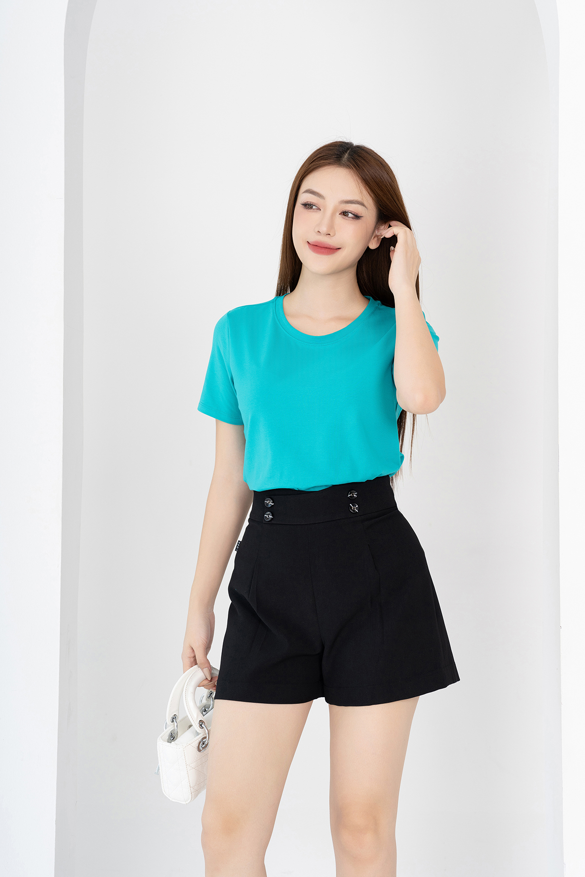Áo  thun cotton trơn phom suông_thumbnail_3