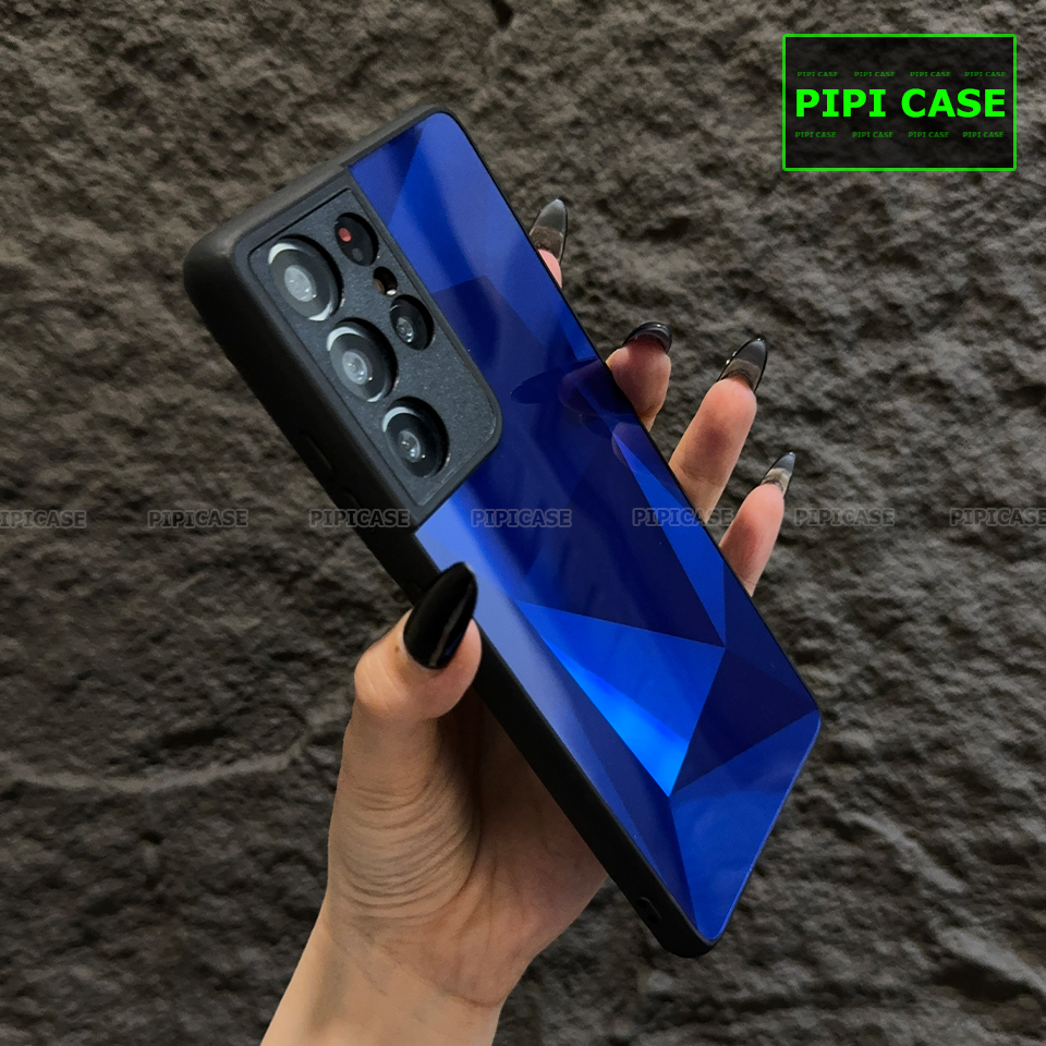 Ốp Lưng Samsung S21 Ultra 5G - Kim Cương 6D - Xanh Dương_thumbnail_1