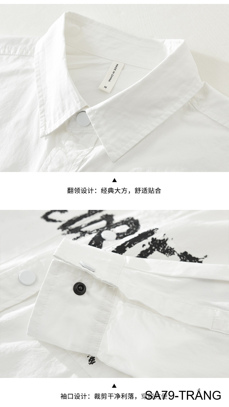 SA79 - Áo sơ mi nam tay dài phong cách streetwear in chữ nghệ thuật, chất cotton mềm mại, form rộng thoải mái_thumbnail_3