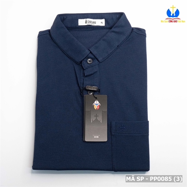 Áo thun cổ côn Vulcano màu tím than XL X