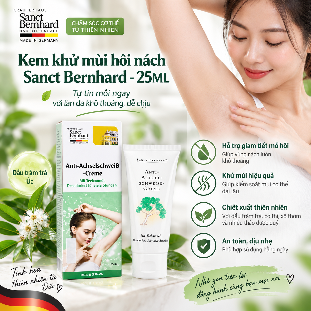Kem khử mùi hôi nách Sanct Bernhard - 25ML