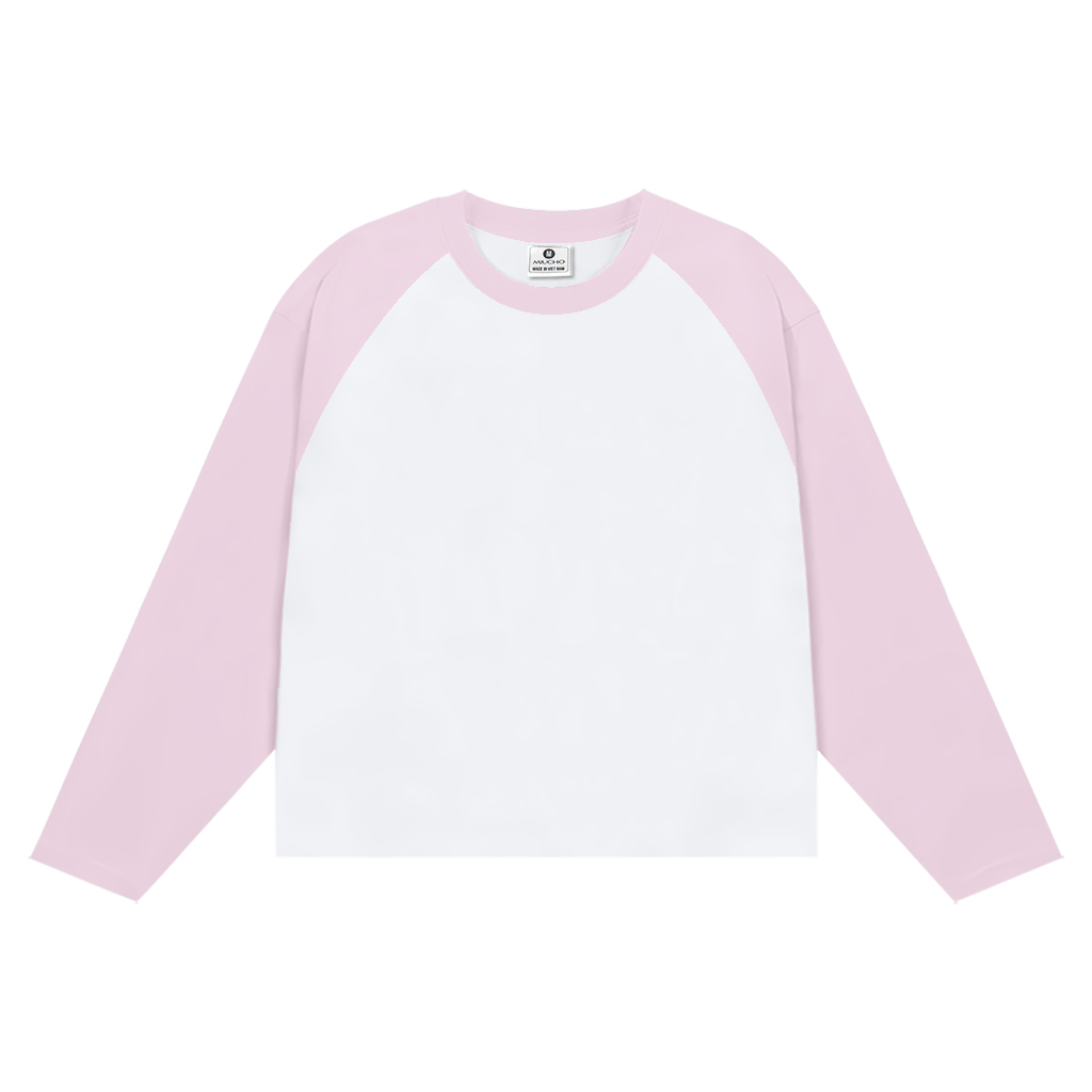 Áo thun nữ tay dài raglan phối màu form boxy trơn Miucho AT00076_thumbnail_9