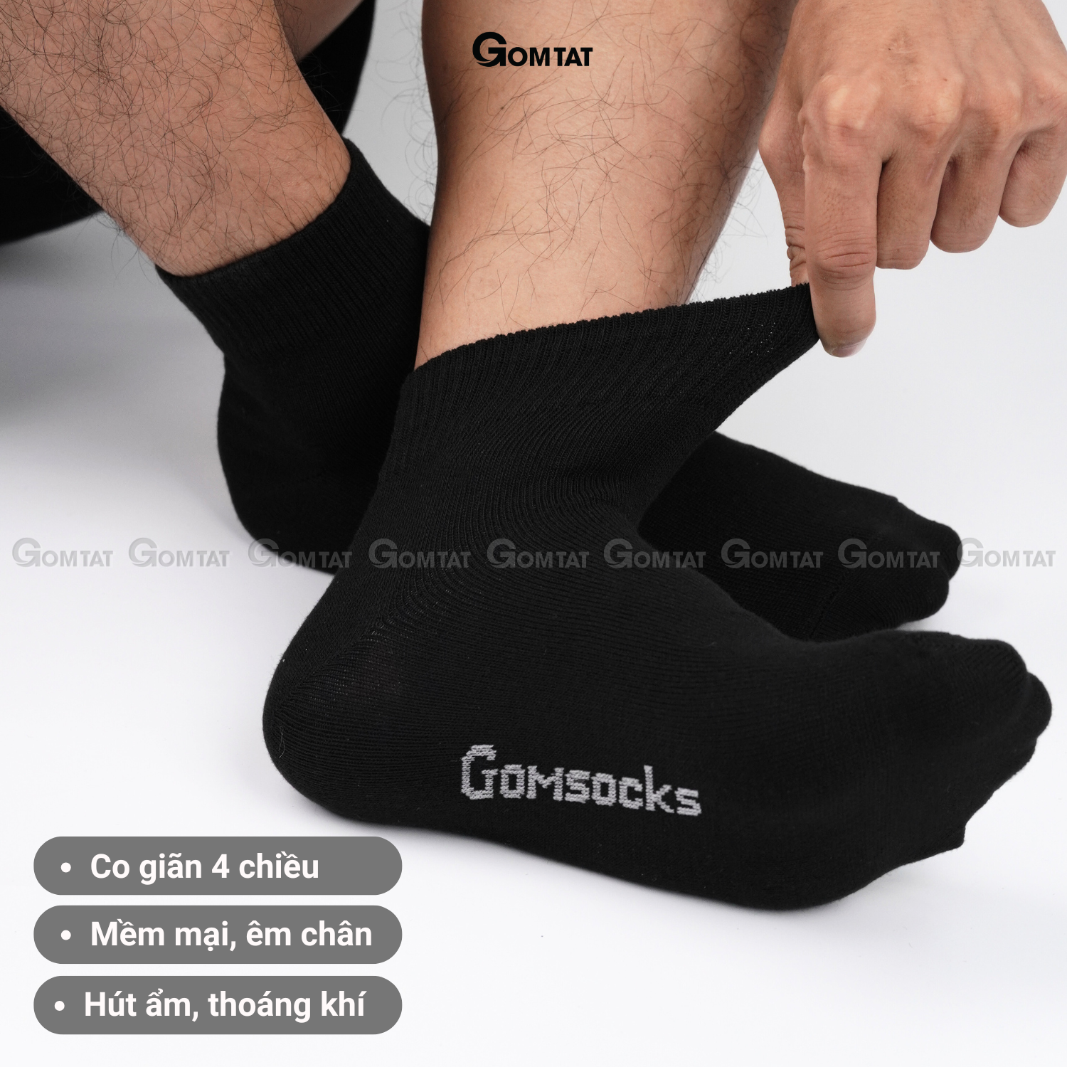 Tất cổ cao nam nữ GOMTAT trơn màu basic thoáng khí - VNX-SOCKS-CAO_thumbnail_4