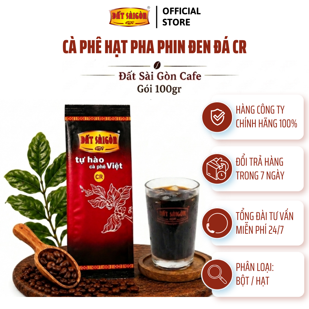 CR- 100g Cà Phê Hạt Pha Phin Đen Đá của Đất Sài Gòn Thêm Chút Caramen, Bơ Pháp_thumbnail_3