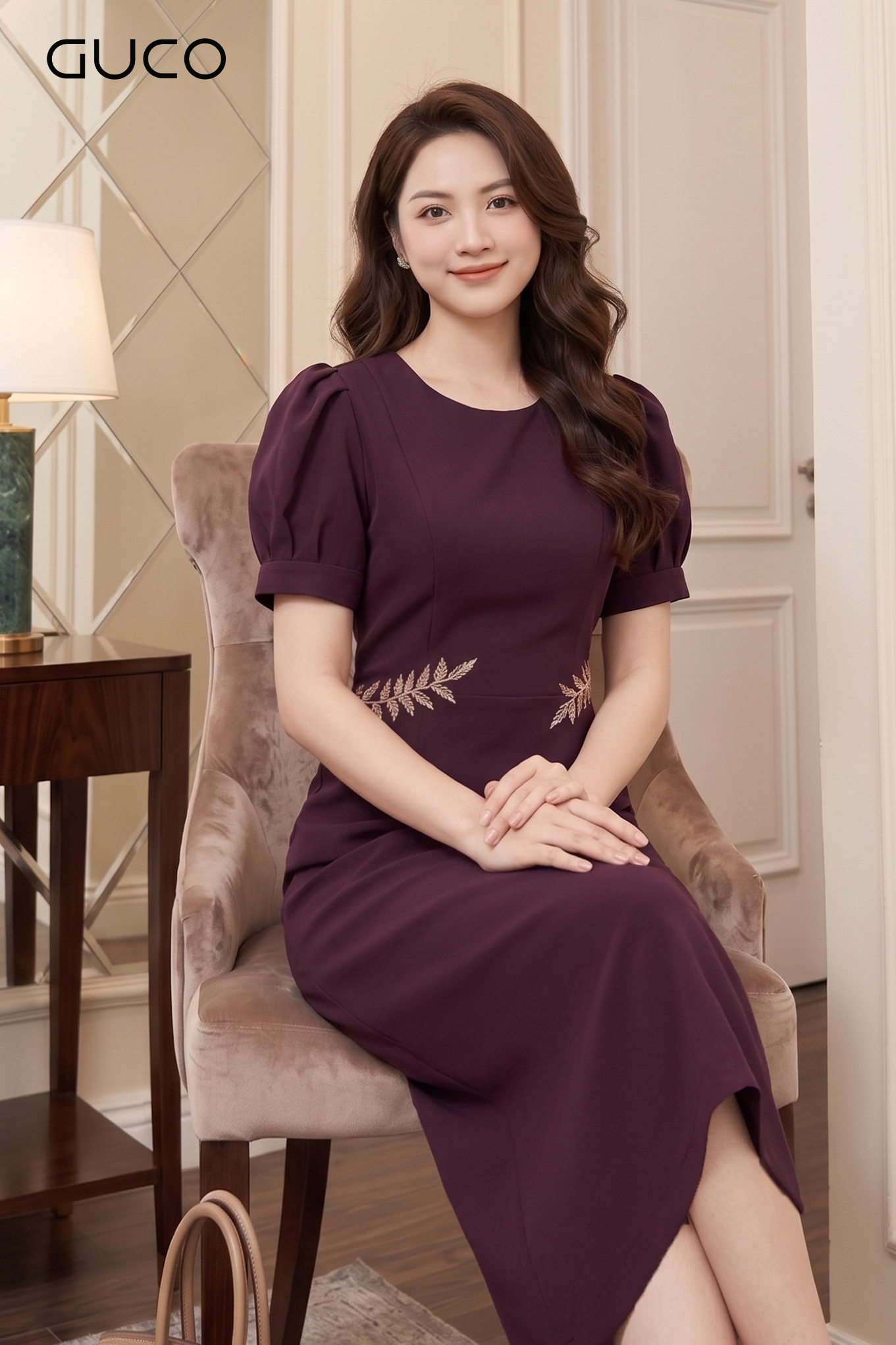 Đầm Body Đỏ Đô Đính Đá Sang Trọng_thumbnail_1