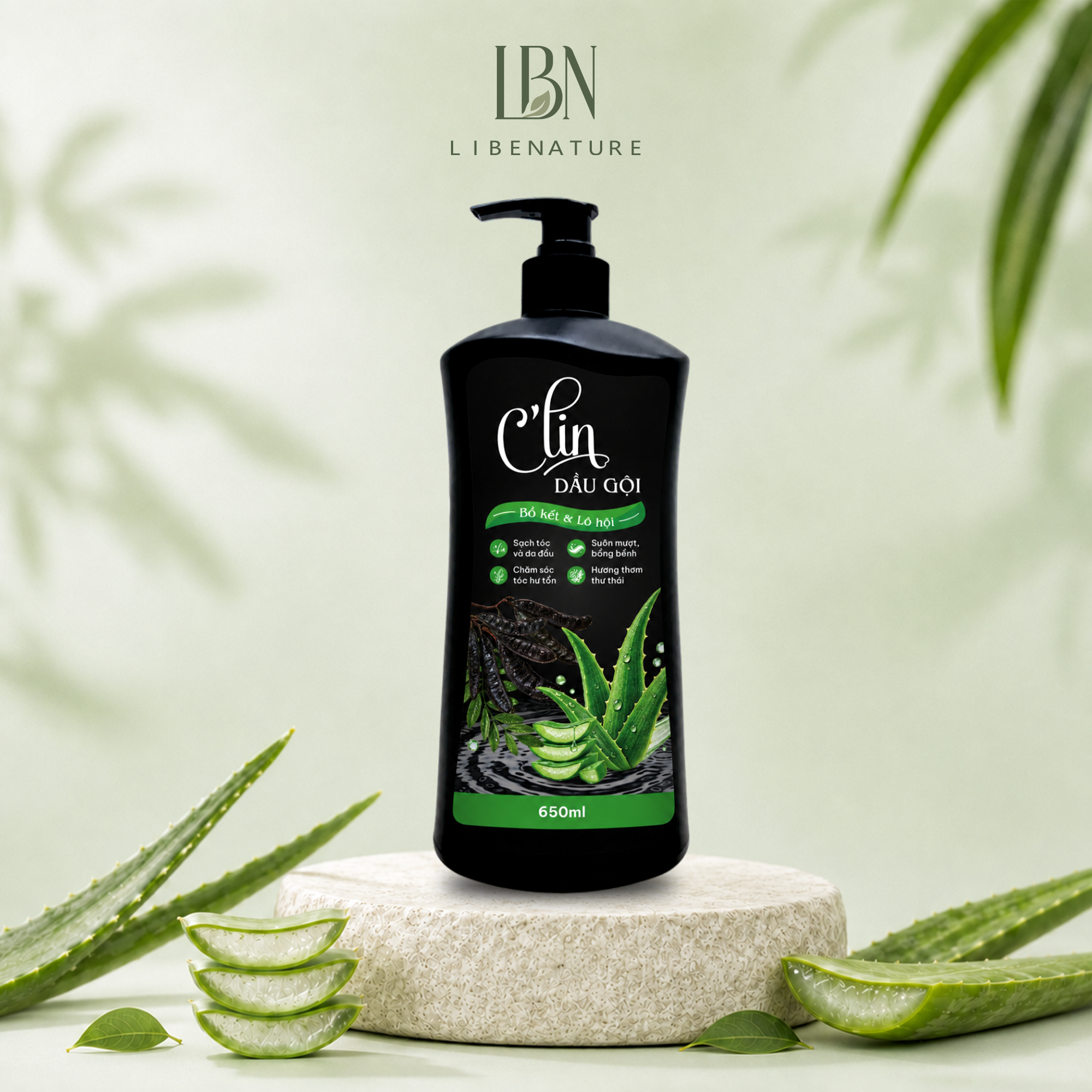 Dầu gội C'LIN Bồ kết & Lô hội 650ml