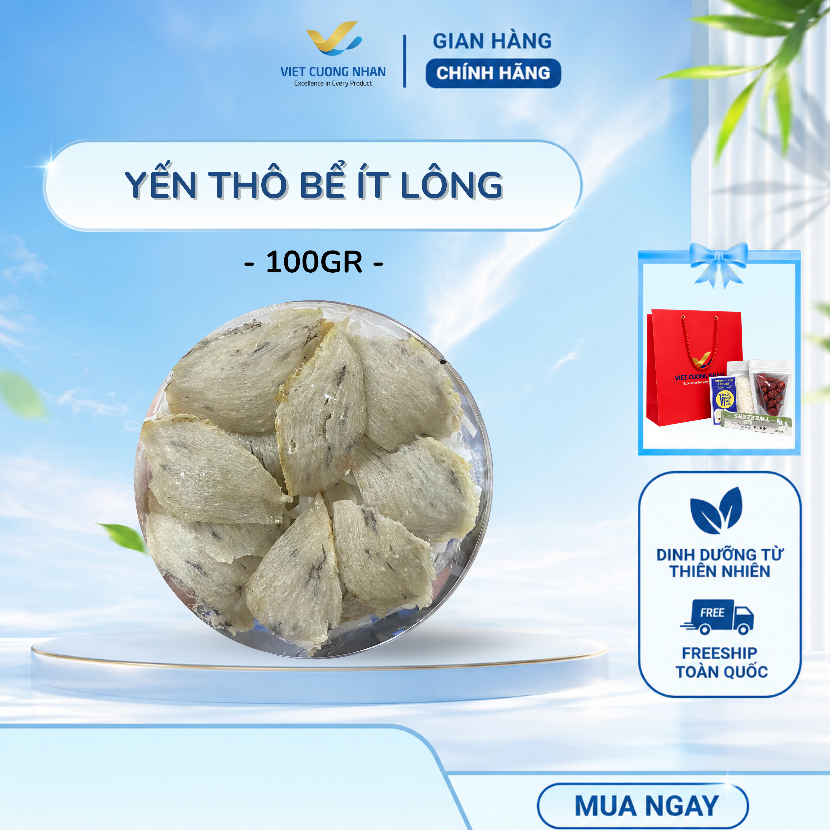 [T48] YẾN THÔ BỂ ÍT LÔNG- HỘP 100GR