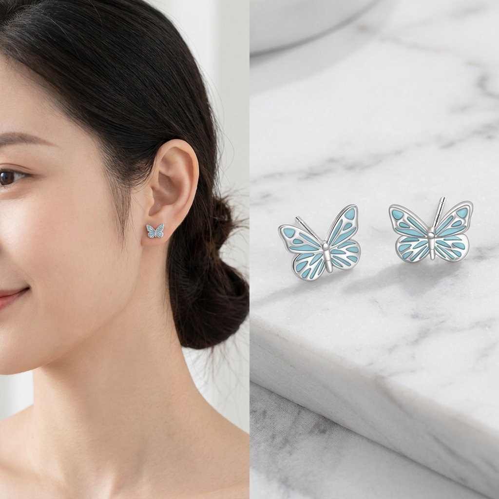 Bông Tai Bạc S925 Hình Bướm Thanh Lịch – Sang Trọng Nữ Tính HTT096_thumbnail_1