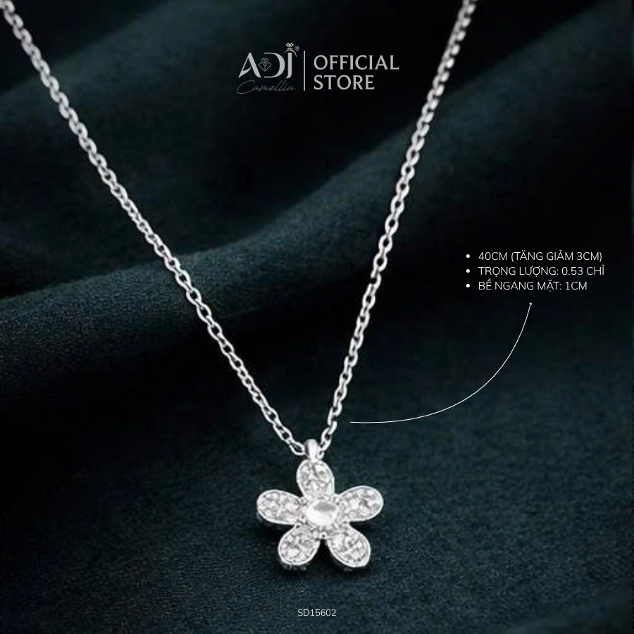 Bông Tai Bạc, Khuyên Tai Bạc S925 Nữ ADJ Đính Đá CZ Bông Hoa 5 Cánh SB15612AD_thumbnail_17