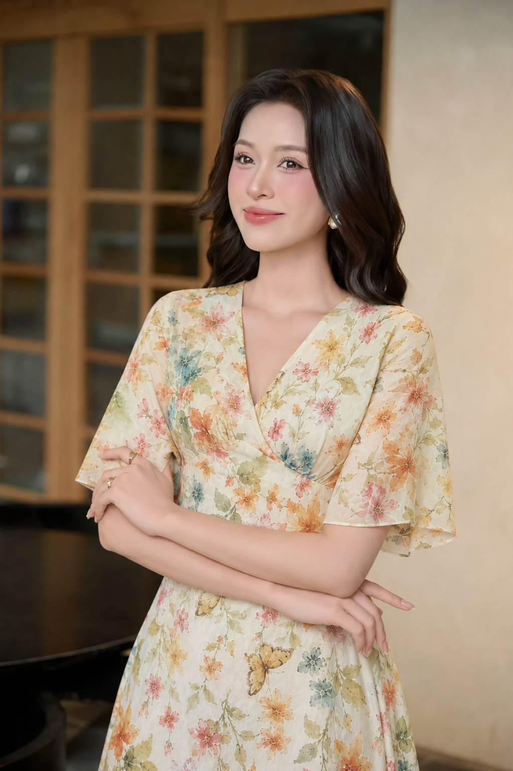 LV011 - VÁY HOA VÀNG