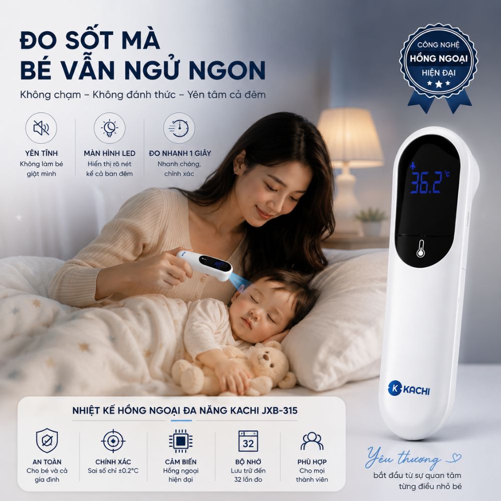 Máy Đo Nhiệt Kế Kachi JXB-315 MK | Đo nhiệt độ cơ thể, nhiệt độ phòng, nhiệt độ bề mặt đồ vật_thumbnail_7
