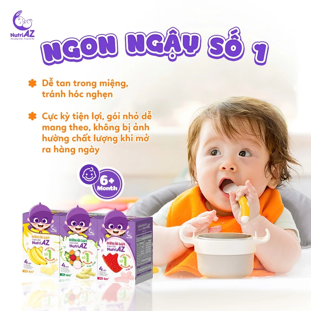 Bánh Ăn Dặm Cao Cấp NutriAZ Vị Trái Cây, Rau Củ Cho Trẻ Từ 6 Tháng Tuổi_thumbnail_4