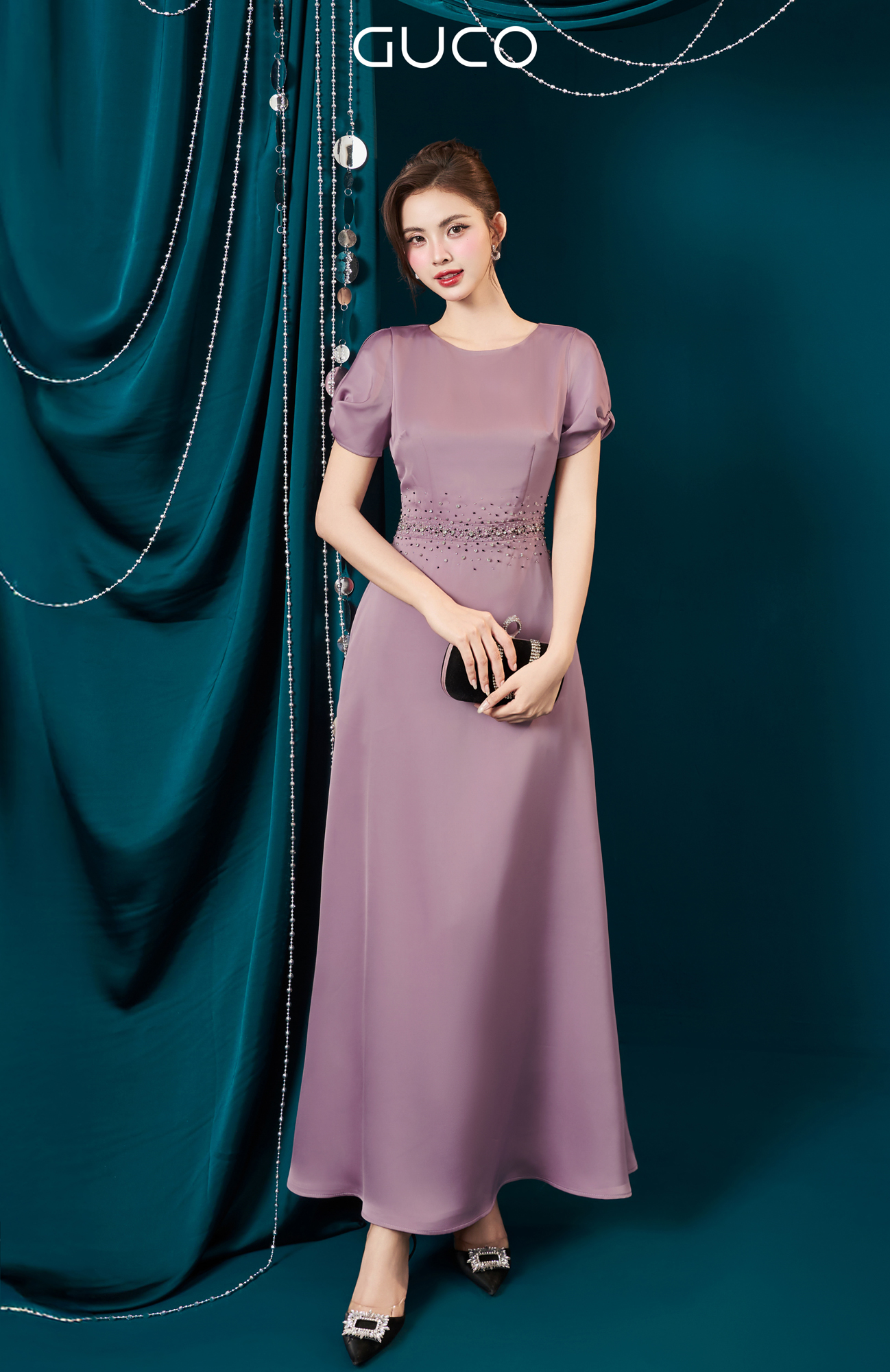 GUCO Đầm Dạ Hội Hồng Đính Đá Sang Trọng_thumbnail_1