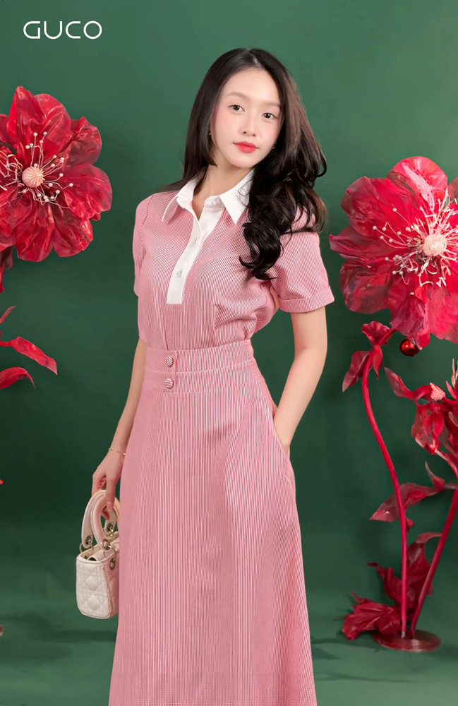 ÁO THUN KẺ SỌC CỔ PHỐI - ĐỎ_thumbnail_1
