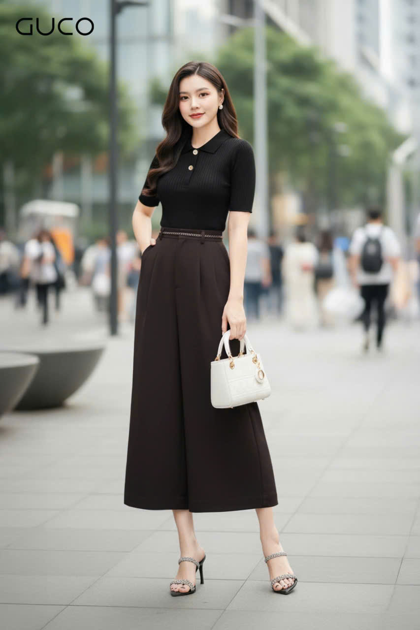 QUẦN LỬNG ỐNG TO LƯNG THUN SAU - NÂU