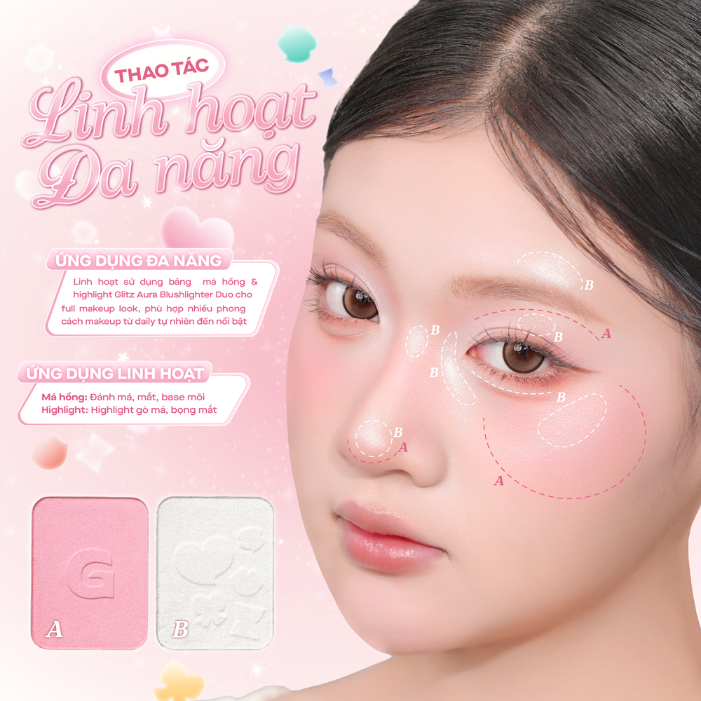 [GSLAY] Bảng phấn má hồng highlight 2 ô GSlay Glitz Aura Blushlighter Duo 7.6g_thumbnail_5