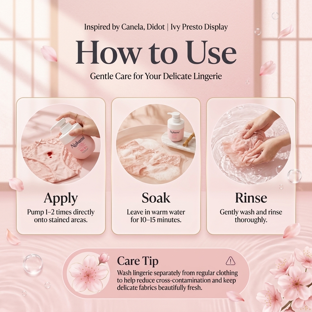 Nakami Sakura Fragrance Lingerie  Disinfectant Laundry Detergent 300mL_thumbnail_2