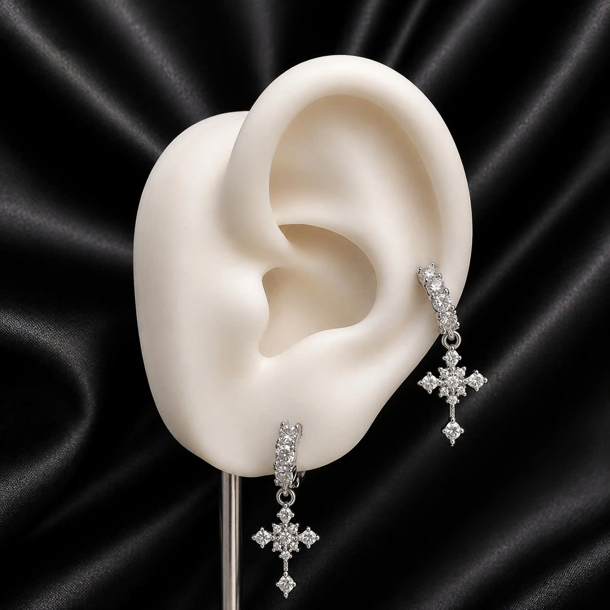 Khuyên vòng kiểu rơi thánh giá đá trắng 8mm_thumbnail_3