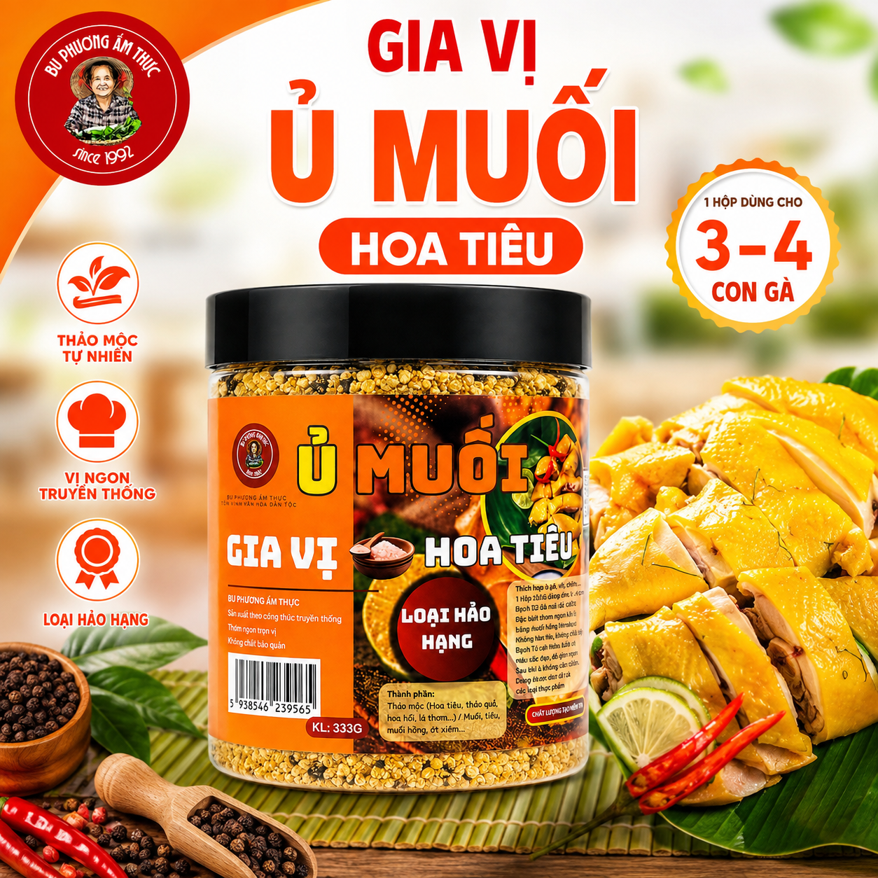 Gia Vị Ủ Muối Bu Phương 333G – Làm Gà Ủ Muối Đậm Vị - BP29
