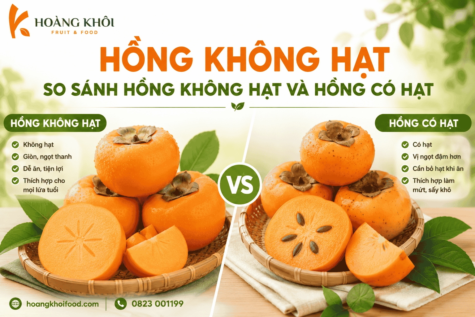 Hồng không hạt – So sánh hồng không hạt và hồng có hạt
