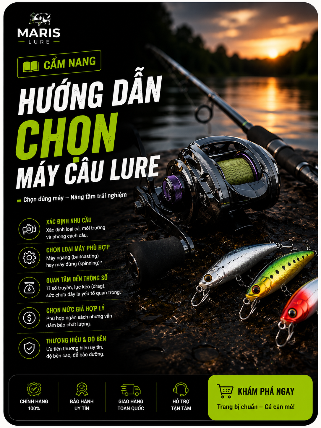 Hướng Dẫn Chọn Máy Câu Lure Phù Hợp Cho Người Mới Bắt Đầu