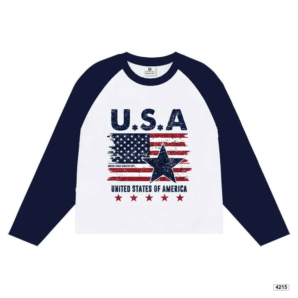 Áo thun boxy tay dài phối raglan chất đường phố Miucho 4215_thumbnail_8
